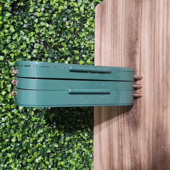 Green Jewelry Organizer and Folding Mirror - Picture 7 of 11